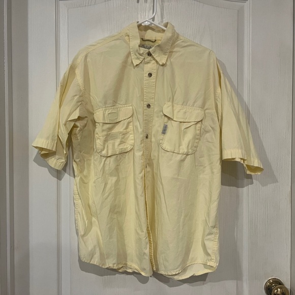 Cabelas Light Yellow Short Sleeve Shirt - Picture 1 of 7